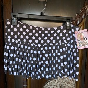 NWT Vintage Betsey Johnson Pleated Mini Swim Skirt XS - S